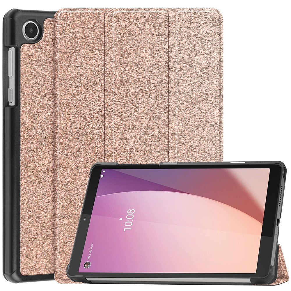 EIDERWOOD Lenovo Tab M8 (4. Gen.) Tri-Fold Kunstskinn Flip Deksel - Rosegull