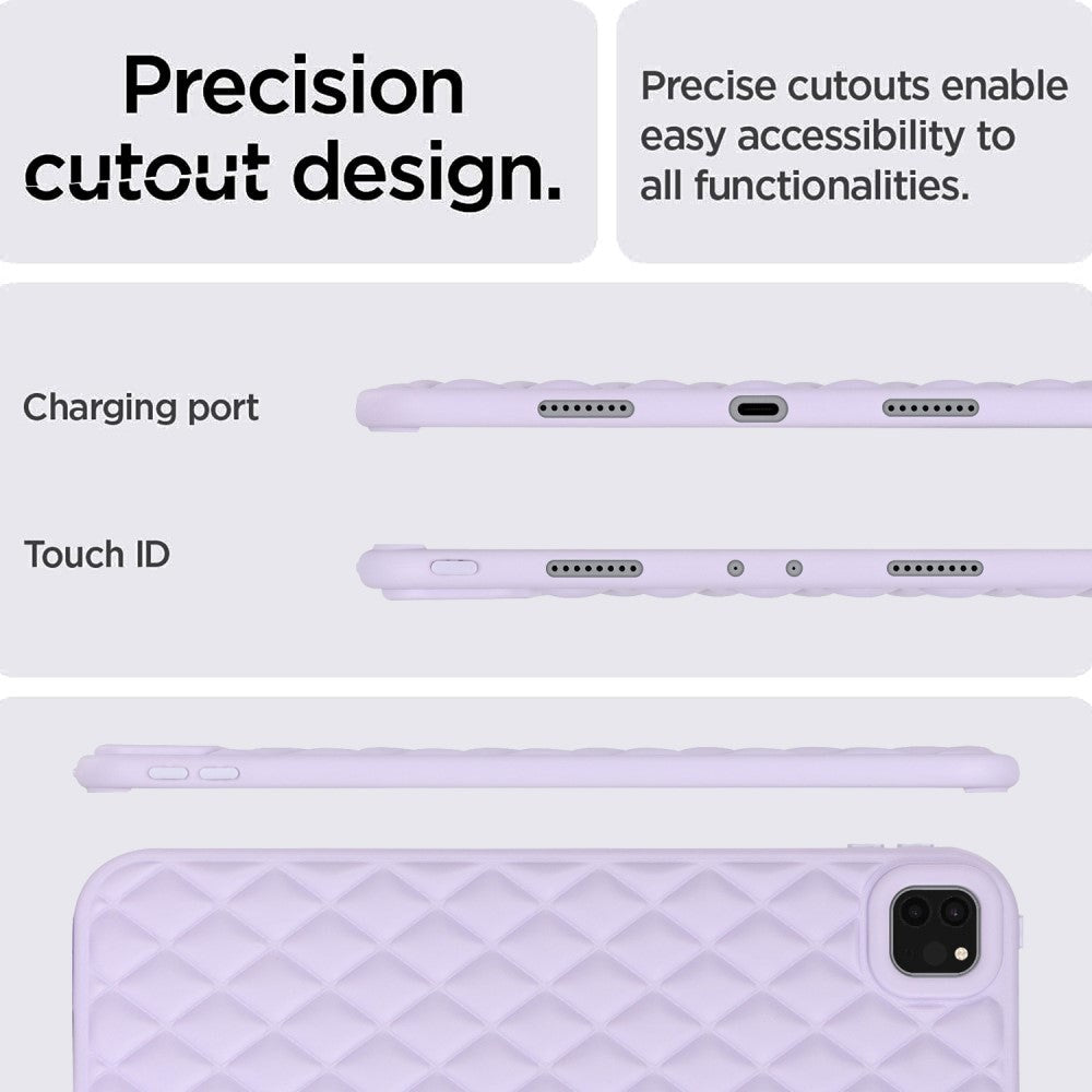 iPad Pro 11" ( 2022 / 2021 / 2020) Fleksibelt Plast Deksel - Rhombe Design - Lilla