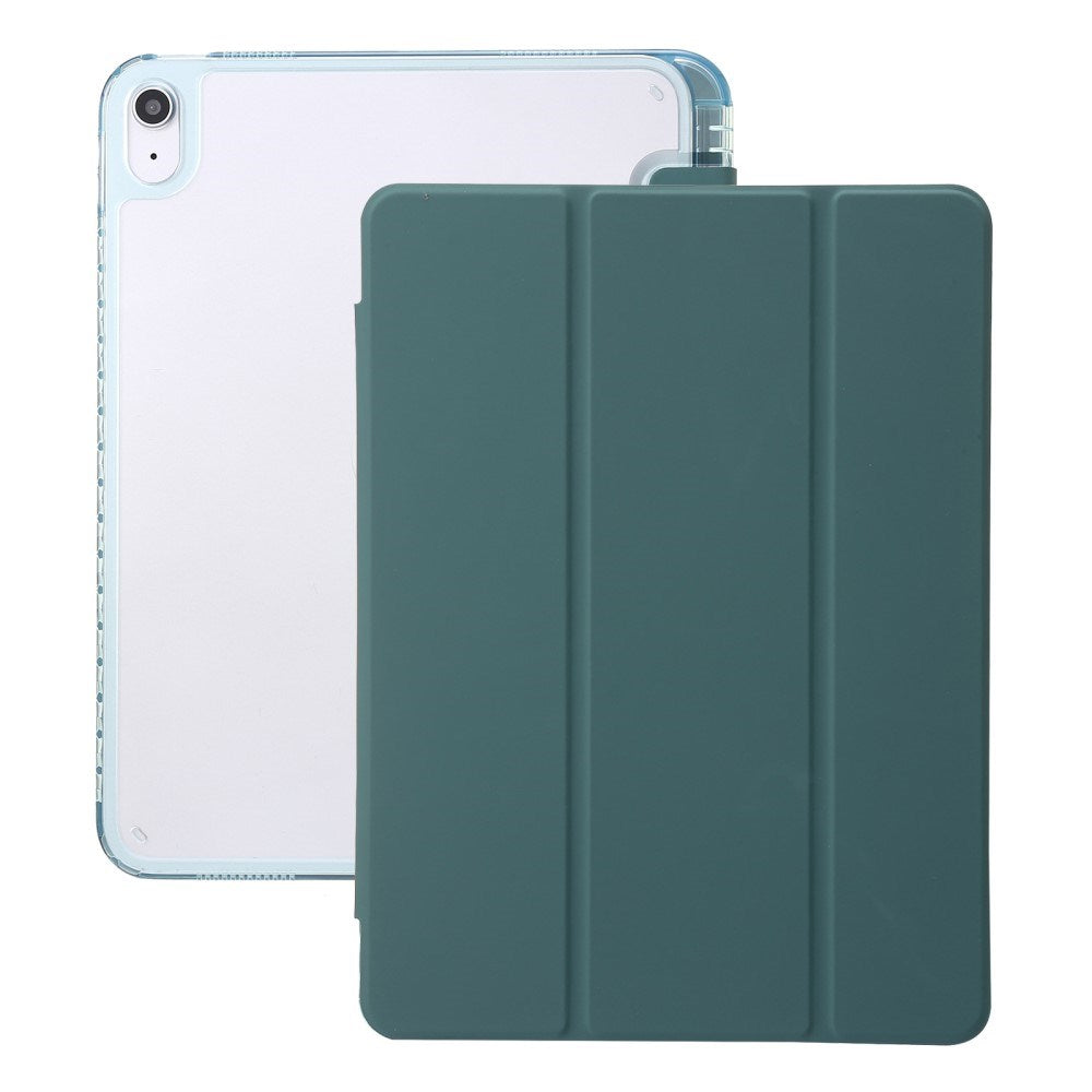 EIDERWOOD iPad 11" (2025) / iPad 10.9" (2024/2022) Tri-Fold Kunst Skinn Deksel med Apple Pencil Holder - Grønn