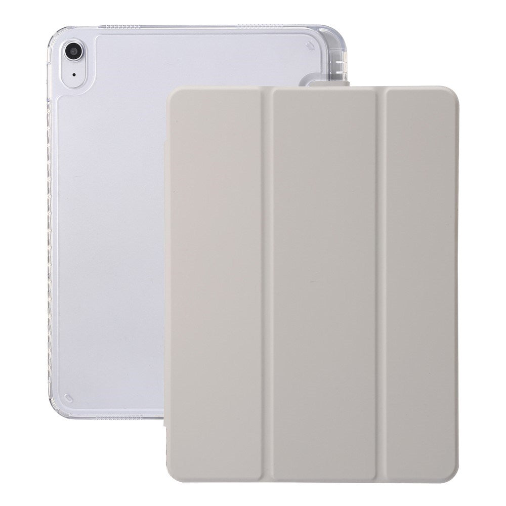 EIDERWOOD iPad 11" (2025) / iPad 10.9" (2024/2022) Tri-Fold Kunst Skinn Deksel med Apple Pencil Holder - Creme