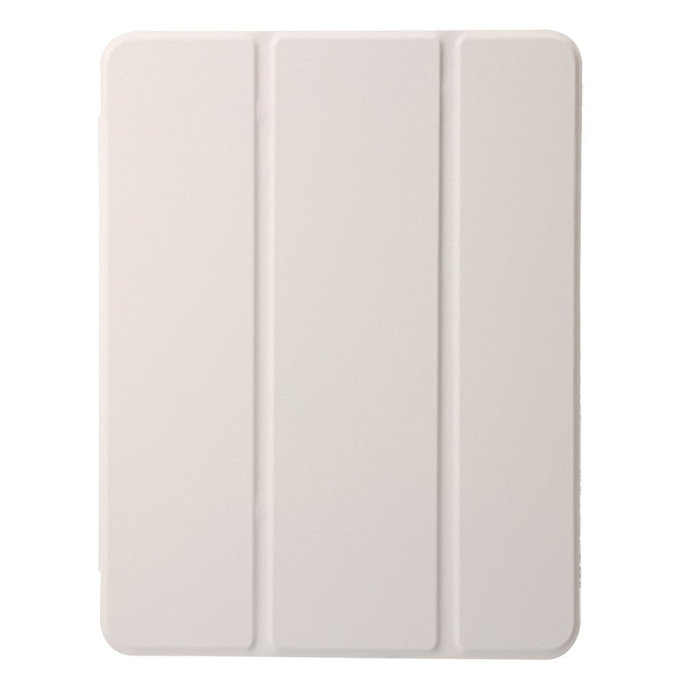 EIDERWOOD iPad 11" (2025) / iPad 10.9" (2024/2022) Tri-Fold Kunst Skinn Deksel med Apple Pencil Holder - Creme