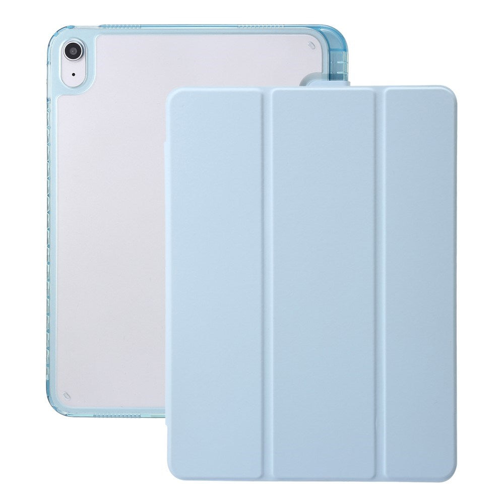 EIDERWOOD iPad 11" (2025) / iPad 10.9" (2024/2022) Tri-Fold Kunst Skinn Deksel med Apple Pencil Holder - Lyse Blå