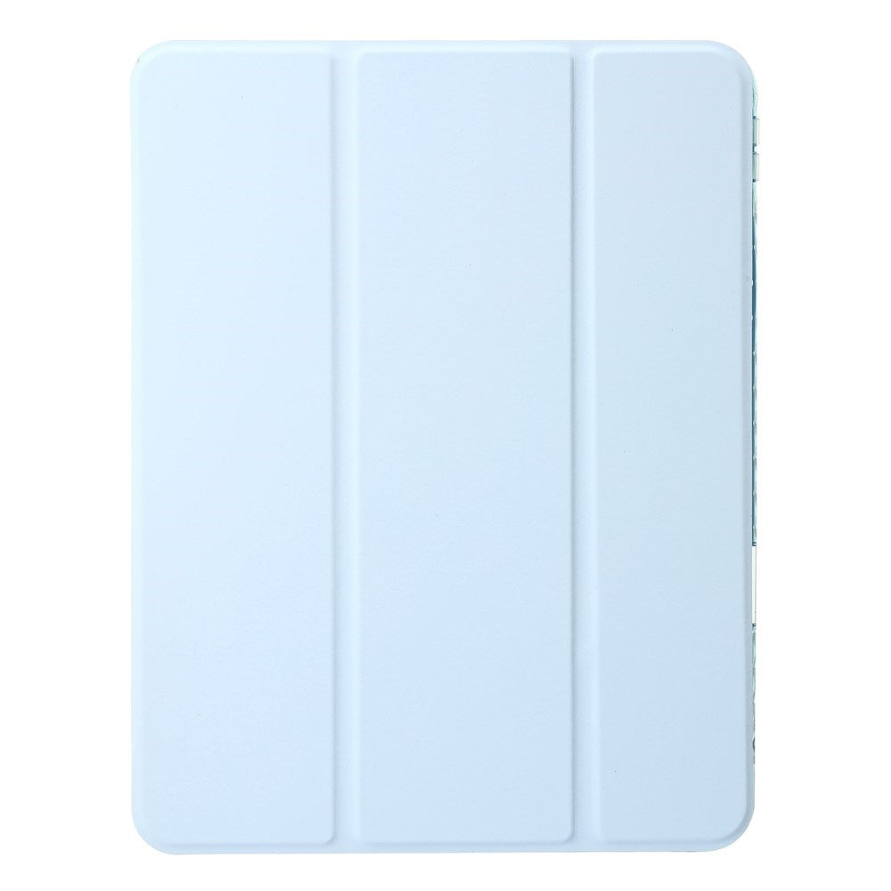EIDERWOOD iPad 11" (2025) / iPad 10.9" (2024/2022) Tri-Fold Kunst Skinn Deksel med Apple Pencil Holder - Lyse Blå