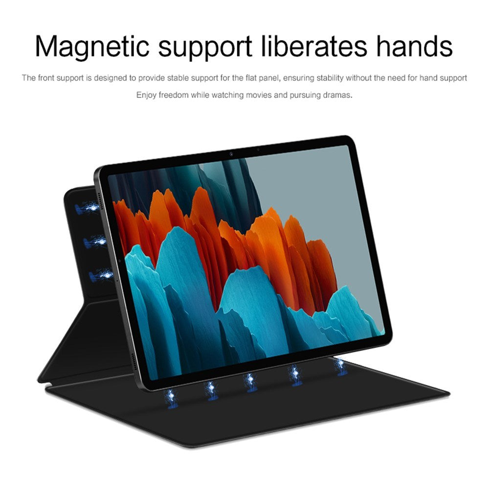 EIDERWOOD Samsung Galaxy Tab S8 / S7 Kunstskinn Flip Deksel m. Penne Holder - Svart