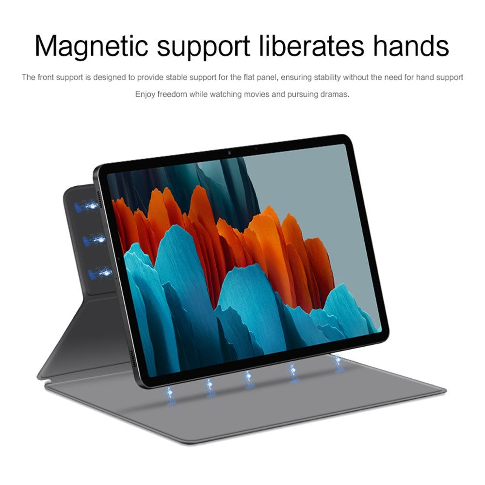 EIDERWOOD Samsung Galaxy Tab S8 / S7 Kunstskinn Flip Deksel m. Penne Holder - Grå