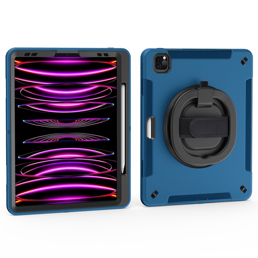 EIDERWOOD iPad Air 13" (2025 / 2024) / Pro 12.9" (2022 / 2021 / 2020 / 2018) Håndverksdeksel med Beskyttelsesfilm og Skulderreim - Blå