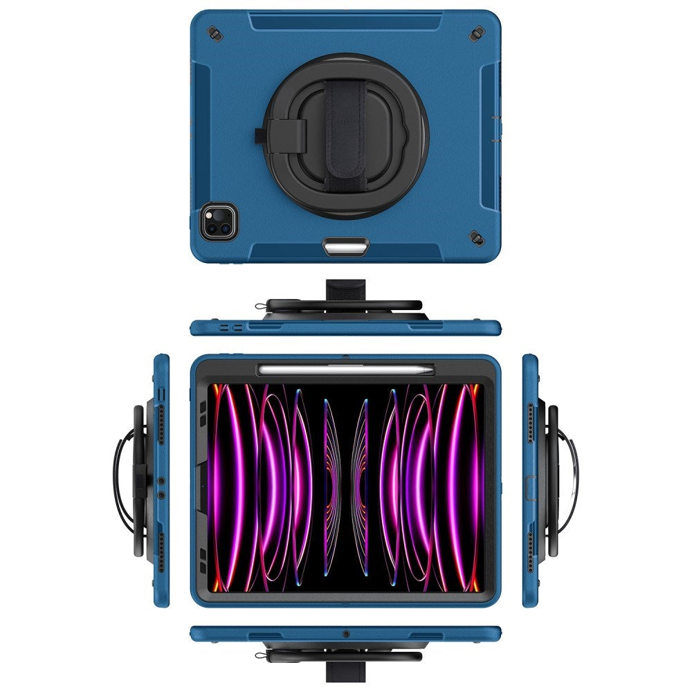 EIDERWOOD iPad Air 13" (2025 / 2024) / Pro 12.9" (2022 / 2021 / 2020 / 2018) Håndverksdeksel med Beskyttelsesfilm og Skulderreim - Blå
