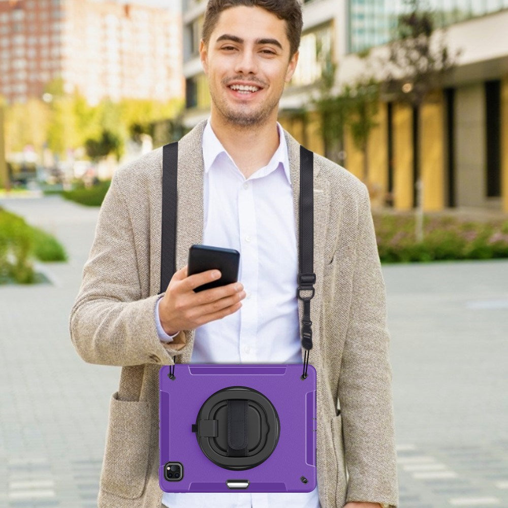 EIDERWOOD iPad Air 13" (2025 / 2024) / Pro 12.9" (2022 / 2021 / 2020 / 2018) Håndverksdeksel med Beskyttelsesfilm og Skulderreim - Lilla