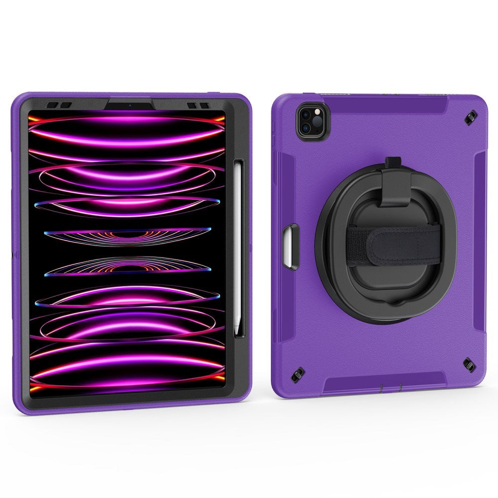 EIDERWOOD iPad Air 13" (2025 / 2024) / Pro 12.9" (2022 / 2021 / 2020 / 2018) Håndverksdeksel med Beskyttelsesfilm og Skulderreim - Lilla