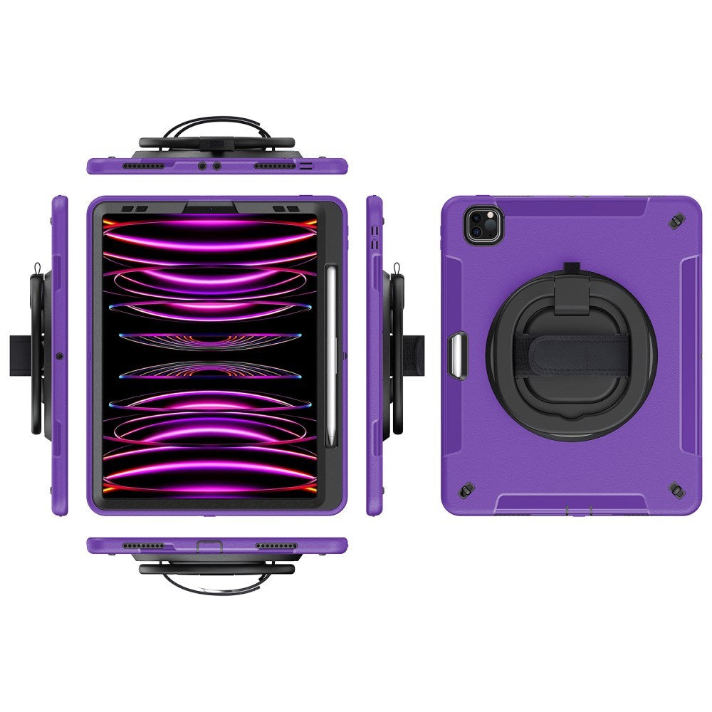 EIDERWOOD iPad Air 13" (2025 / 2024) / Pro 12.9" (2022 / 2021 / 2020 / 2018) Håndverksdeksel med Beskyttelsesfilm og Skulderreim - Lilla