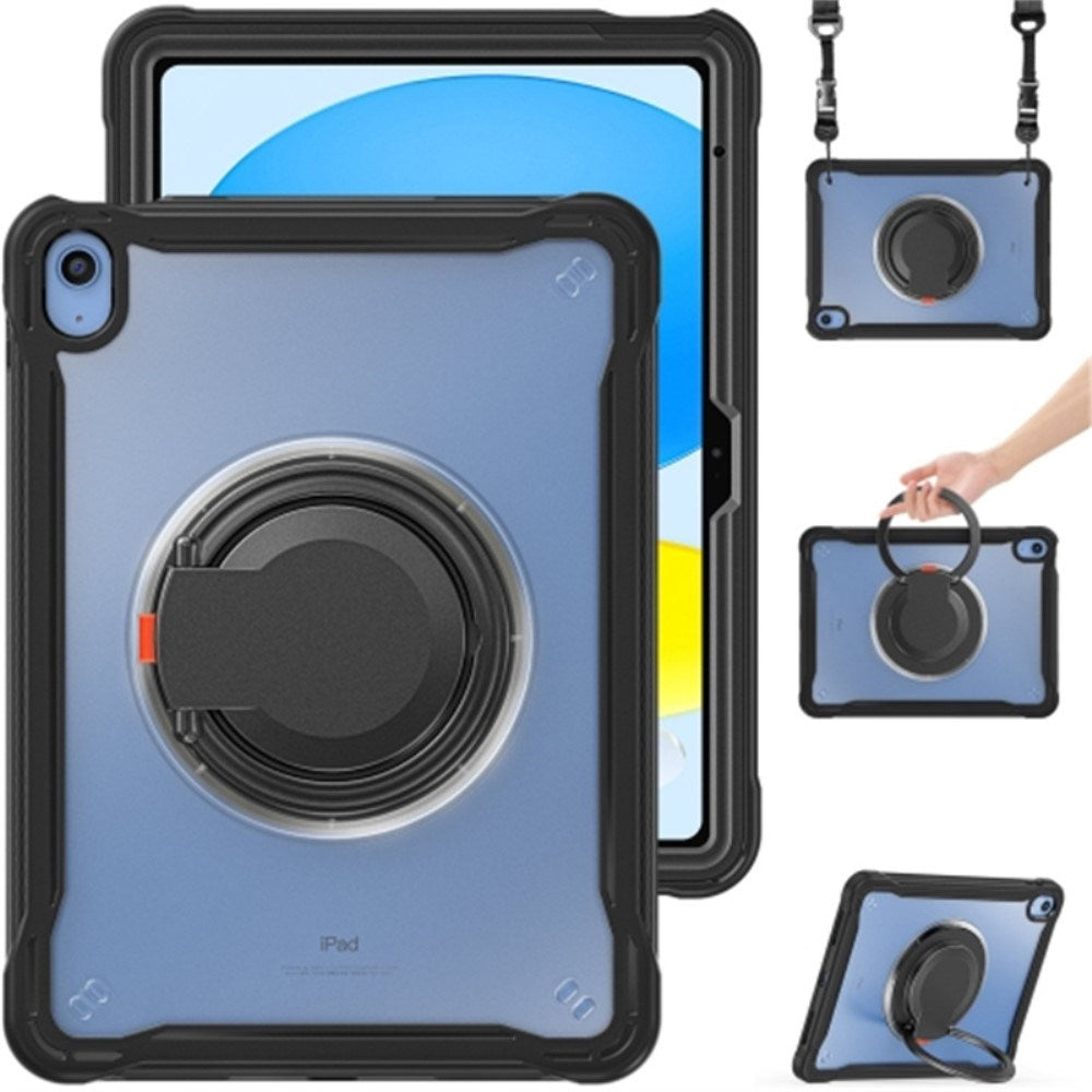 iPad 11" (2025) / iPad 10.9" (2024/2022) Håndverker Deksel m. Håndholder og Stativ - Gjennomsiktig / Svart