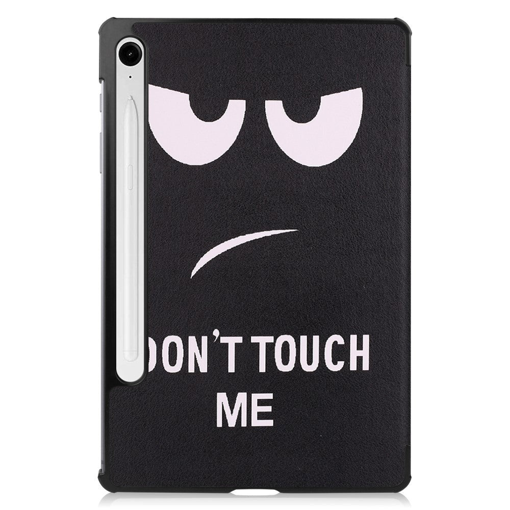 Samsung Galaxy Tab S10 FE / S9 FE Tri-Fold Deksel i Kunstskinn med Penneholder - "Don't Touch Me"