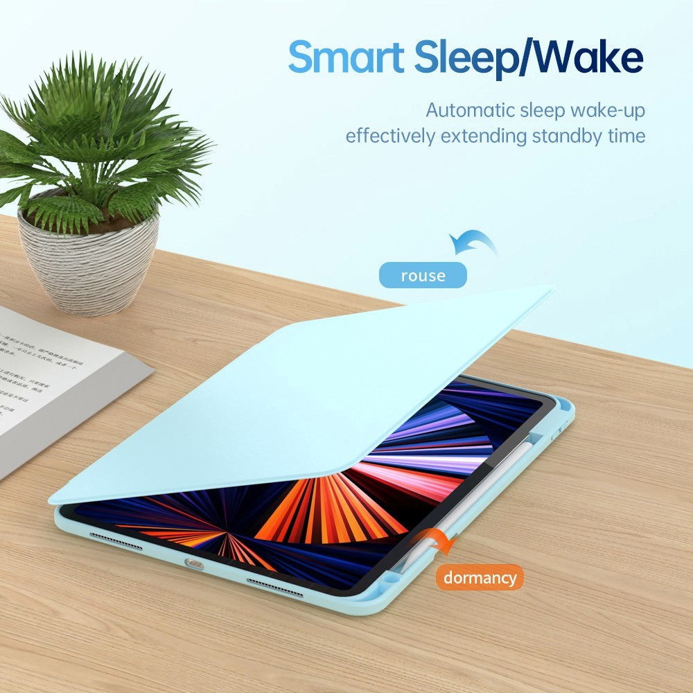 iPad Air 10.9-11" (2025-2020) / Pro 11" (2022-2018) Hybrid Flip Deksel m. Pennholder og Kameralinsebeskytter - Svart / Gjennomsiktig