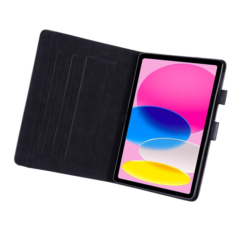iPad 11" (2025) / iPad 10.9" (2024/2022) Flip Deksel i Skinn med Dyremotiv - Svart