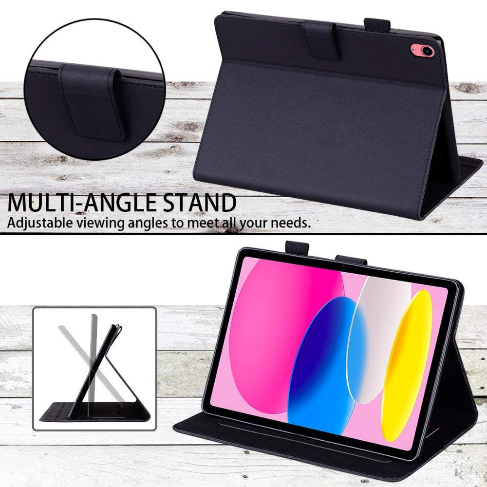 iPad 11" (2025) / iPad 10.9" (2024/2022) Flip Deksel i Skinn med Dyremotiv - Svart