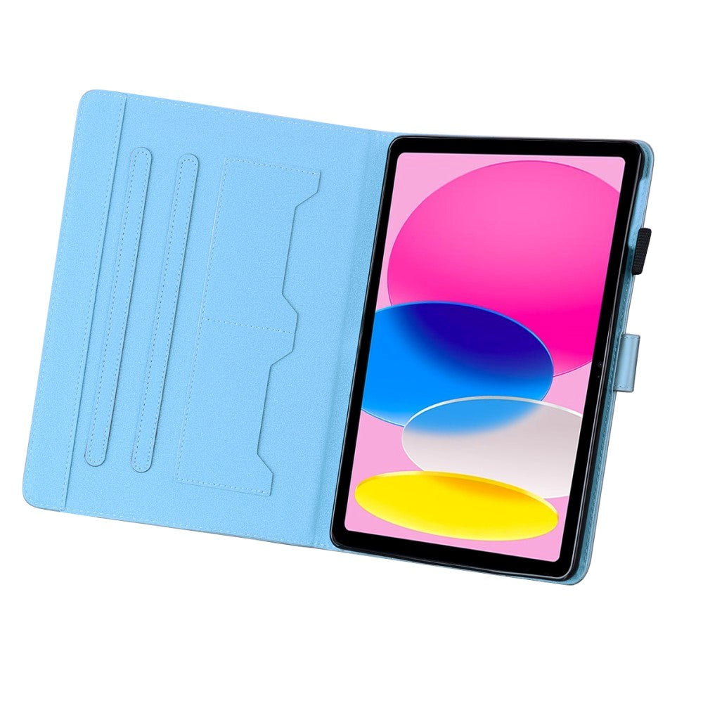 iPad 11" (2025) / iPad 10.9" (2024/2022) Flip Deksel i Skinn med Dyremotiv - Blå