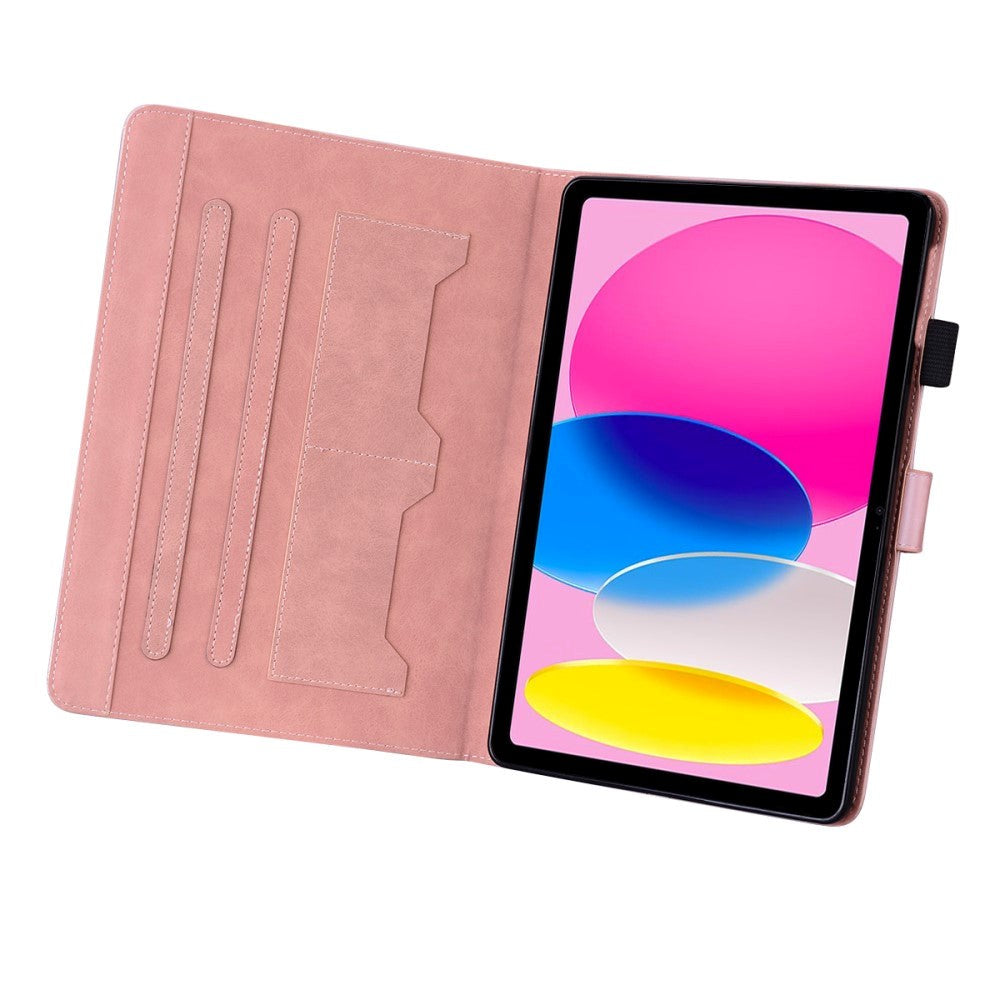 iPad 11" (2025) / iPad 10.9" (2024/2022) Flip Deksel i Skinn med Dyremotiv - Rosa