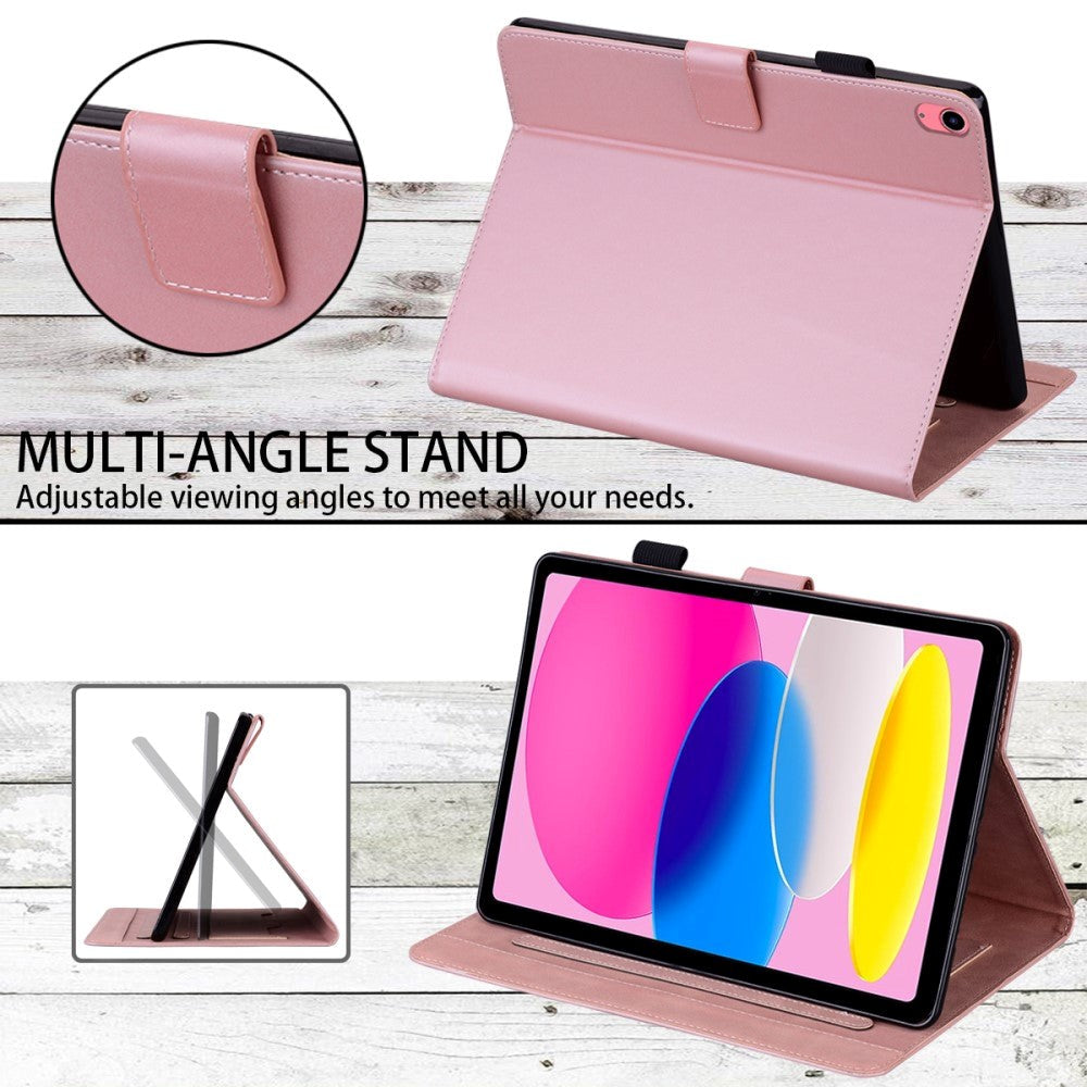 iPad 11" (2025) / iPad 10.9" (2024/2022) Flip Deksel i Skinn med Dyremotiv - Rosa