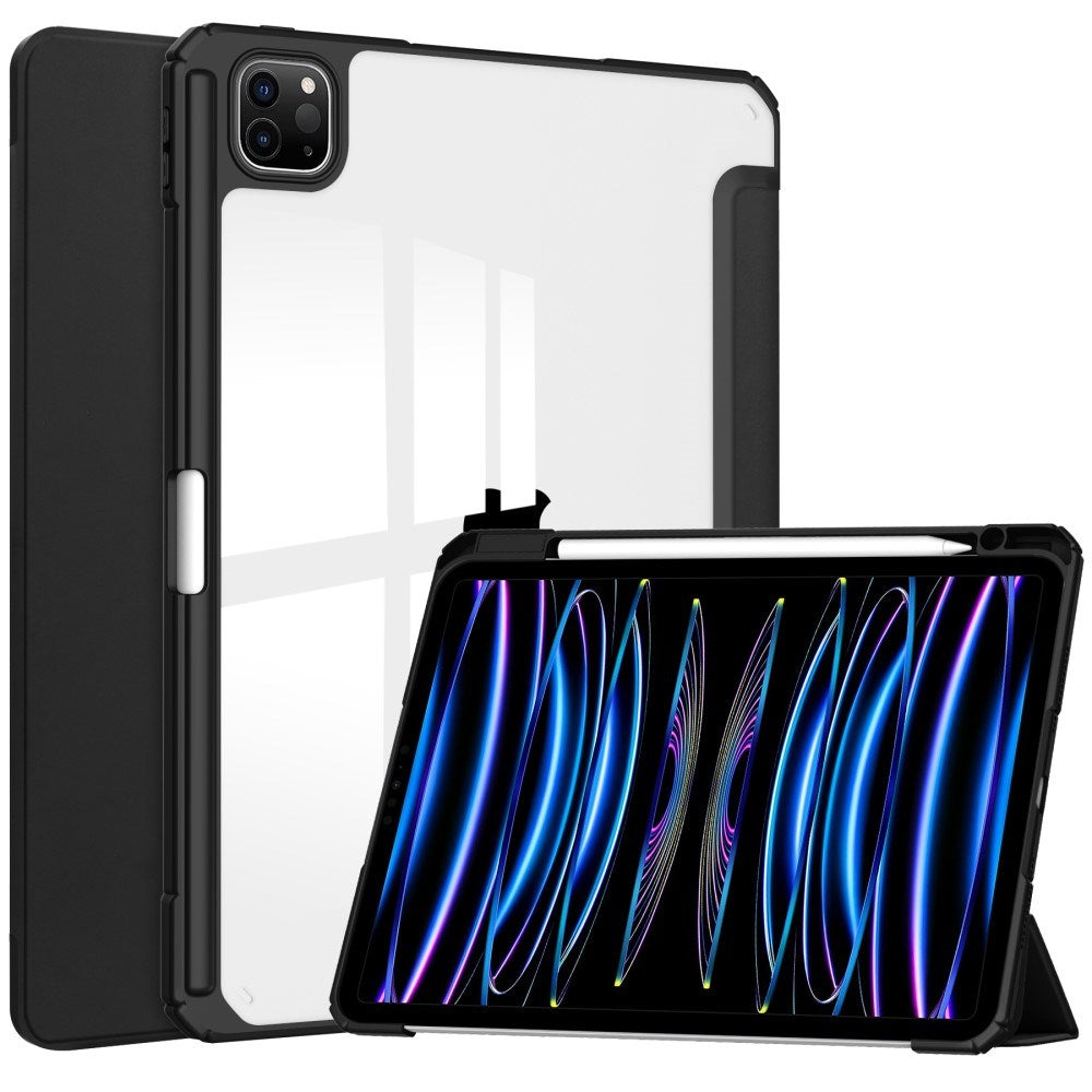 EIDERWOOD iPad Pro 11" (2025 / 2024) Hybrid Flip Deksel med Pennholder - Svart og Gjennomsiktig