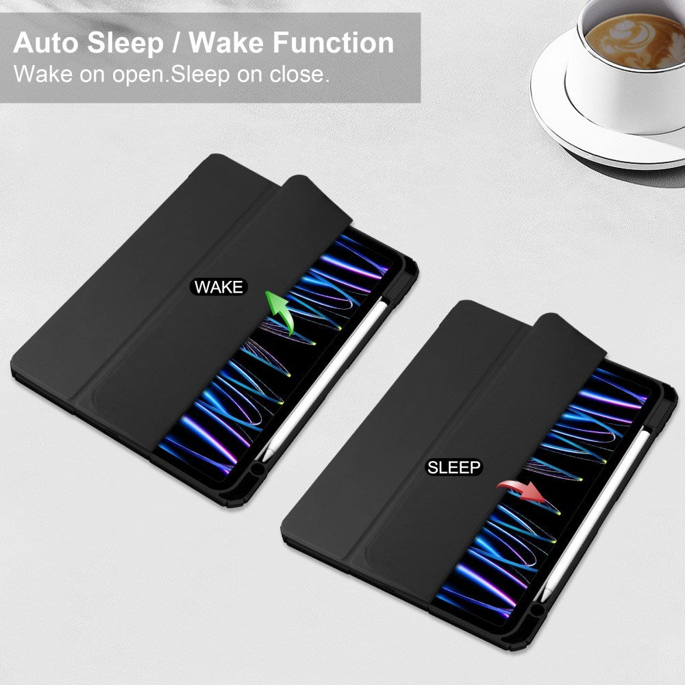 EIDERWOOD iPad Pro 11" (2025 / 2024) Hybrid Flip Deksel med Pennholder - Svart og Gjennomsiktig