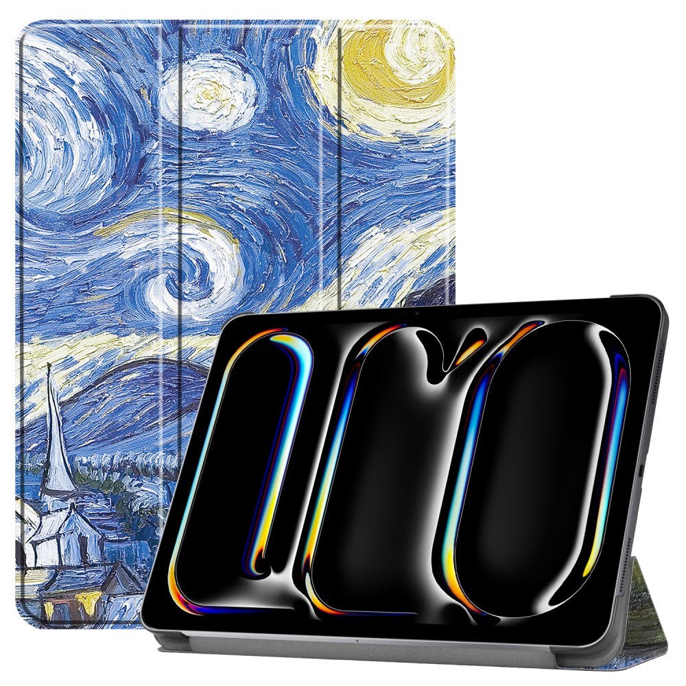 EIDERWOOD iPad Pro 11" (2025 / 2024) Tri-Fold Deksel i Kunstskinn med Sleep-Funksjon - Himmel