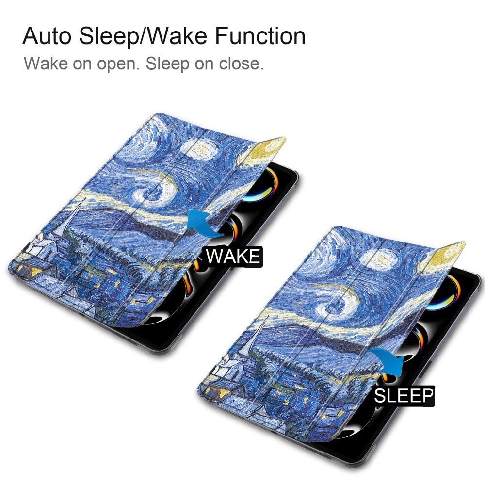 EIDERWOOD iPad Pro 11" (2025 / 2024) Tri-Fold Deksel i Kunstskinn med Sleep-Funksjon - Himmel