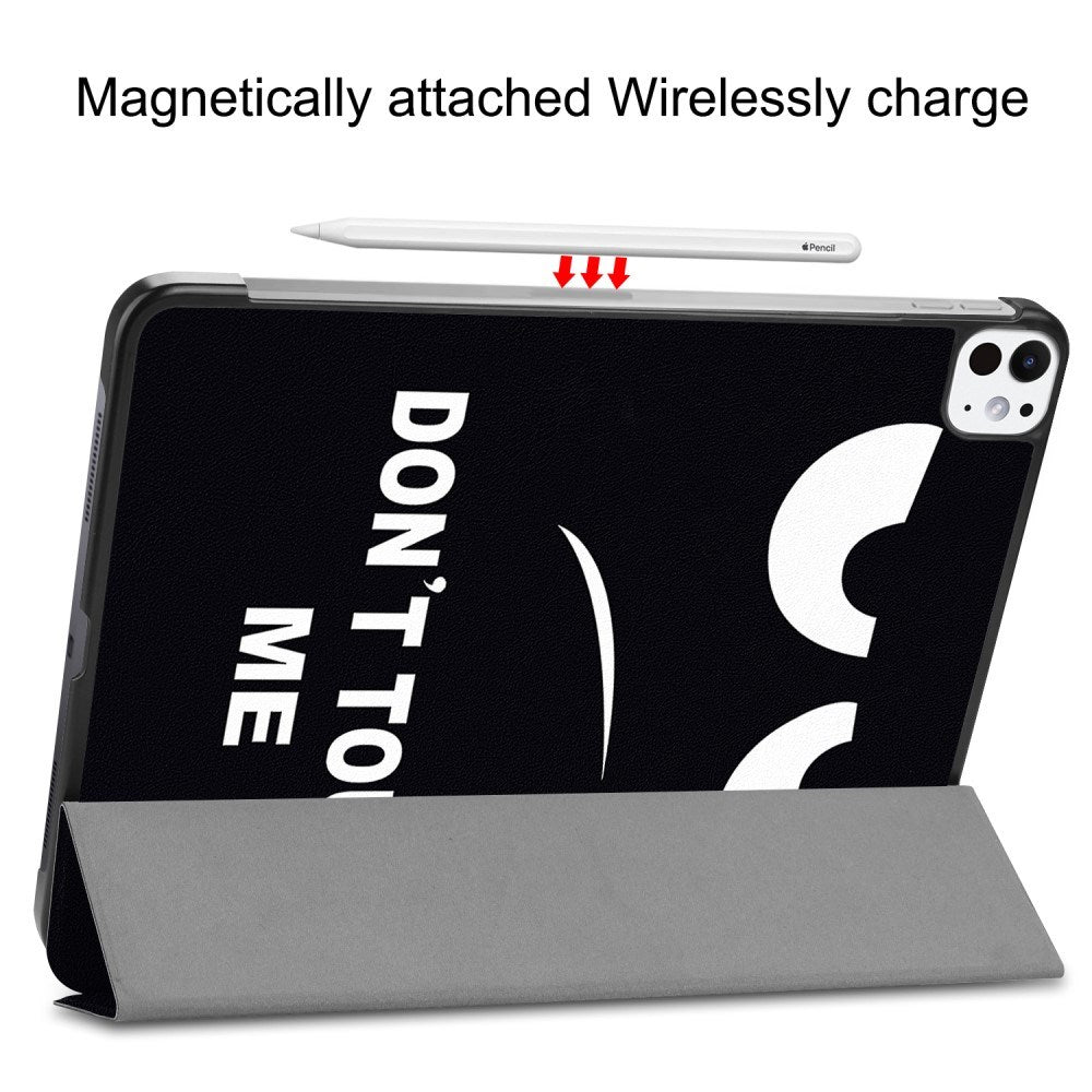 EIDERWOOD iPad Pro 11" (2025 / 2024) Tri-Fold Deksel i Kunstskinn med Sleep-Funksjon - "Don't Touch Me"