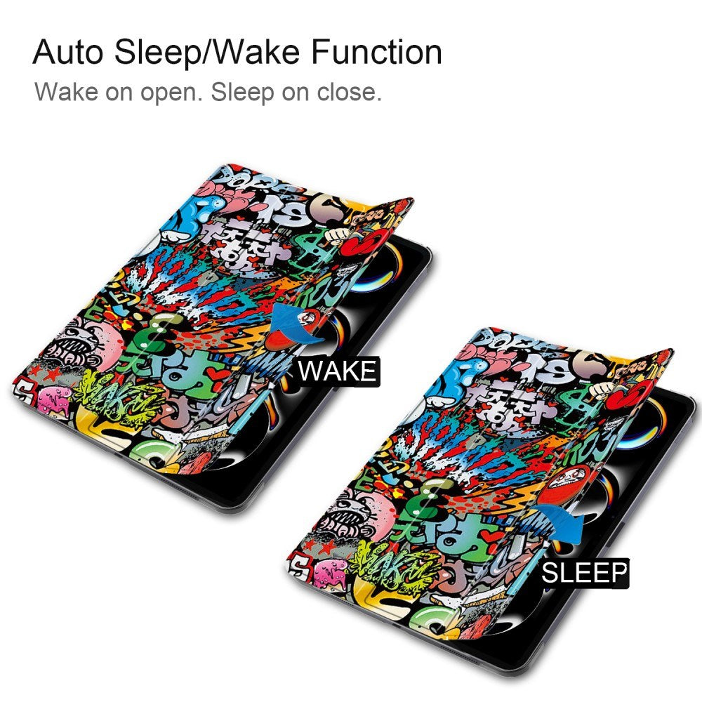 EIDERWOOD iPad Pro 11" (2025 / 2024) Tri-Fold Deksel i Kunstskinn med Sleep-Funksjon - Graffiti
