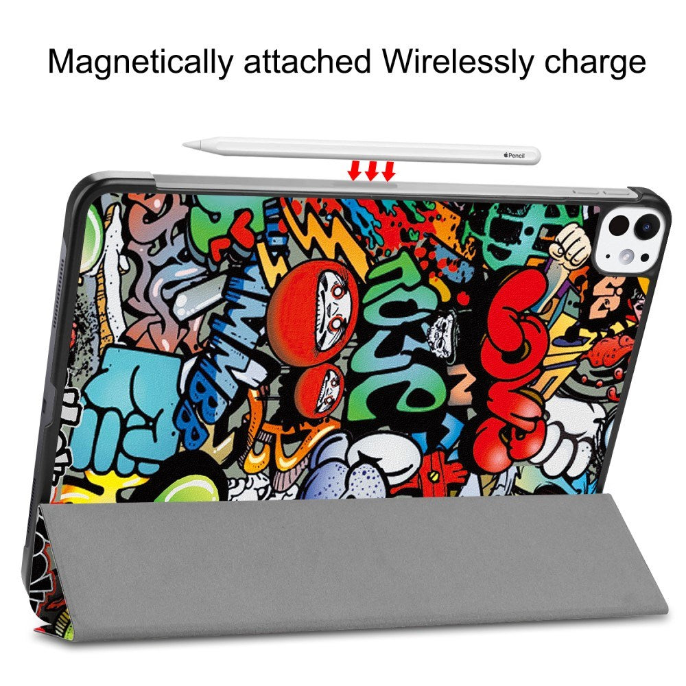 EIDERWOOD iPad Pro 11" (2025 / 2024) Tri-Fold Deksel i Kunstskinn med Sleep-Funksjon - Graffiti