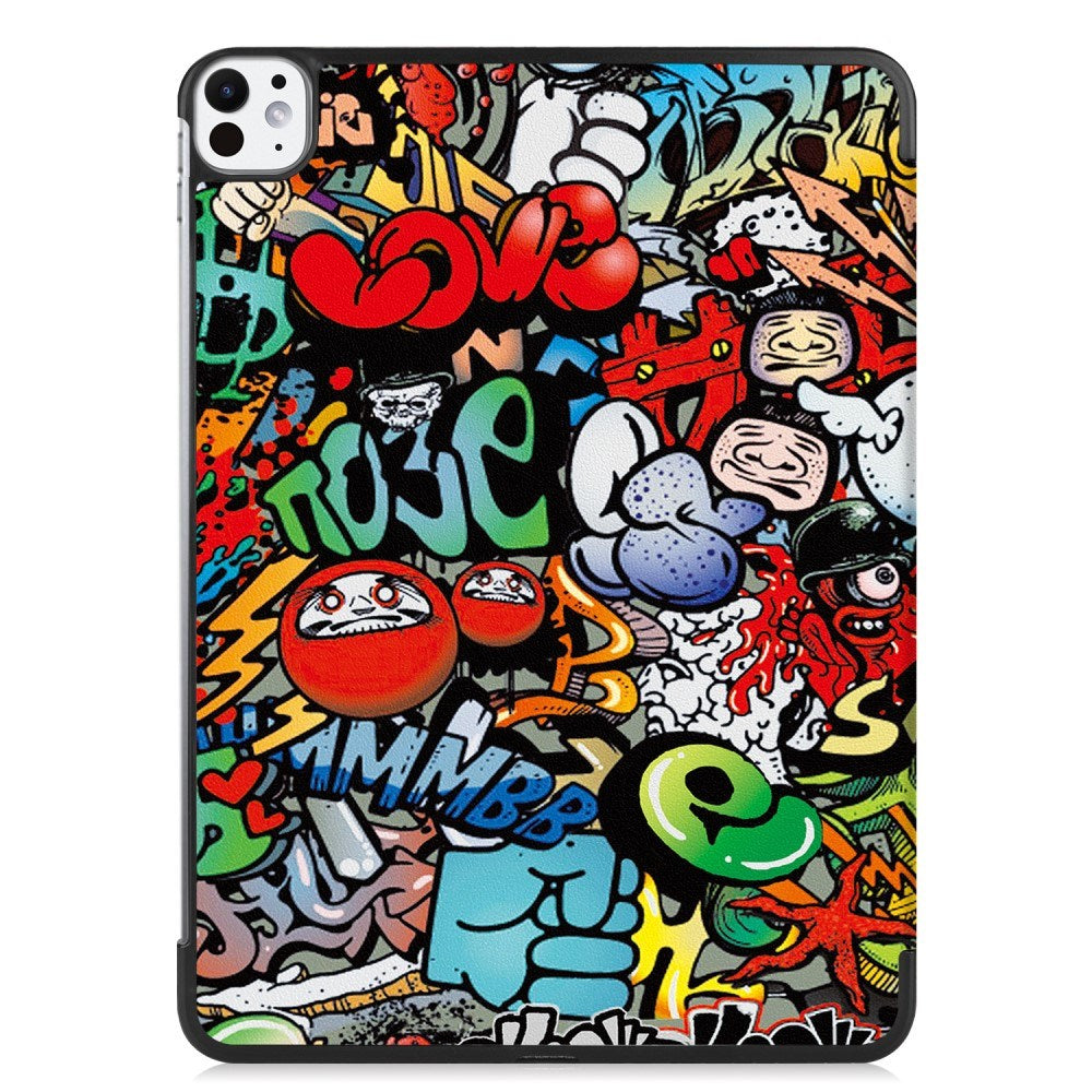 EIDERWOOD iPad Pro 11" (2025 / 2024) Tri-Fold Deksel i Kunstskinn med Sleep-Funksjon - Graffiti