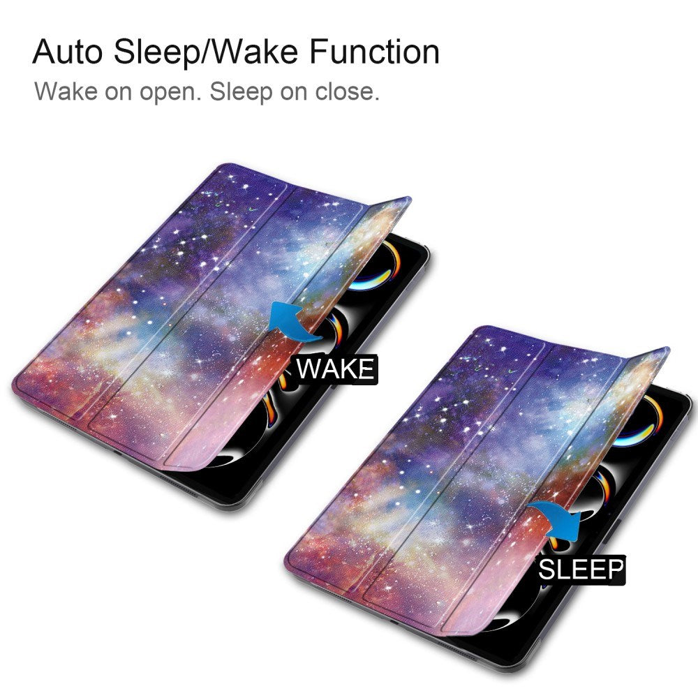 EIDERWOOD iPad Pro 11" (2025 / 2024) Tri-Fold Deksel i Kunstskinn med Sleep-Funksjon - Galaxy