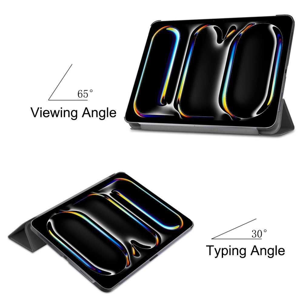 EIDERWOOD iPad Pro 11" (2025 / 2024) Tri-Fold Skinn Flip Deksel - Svart