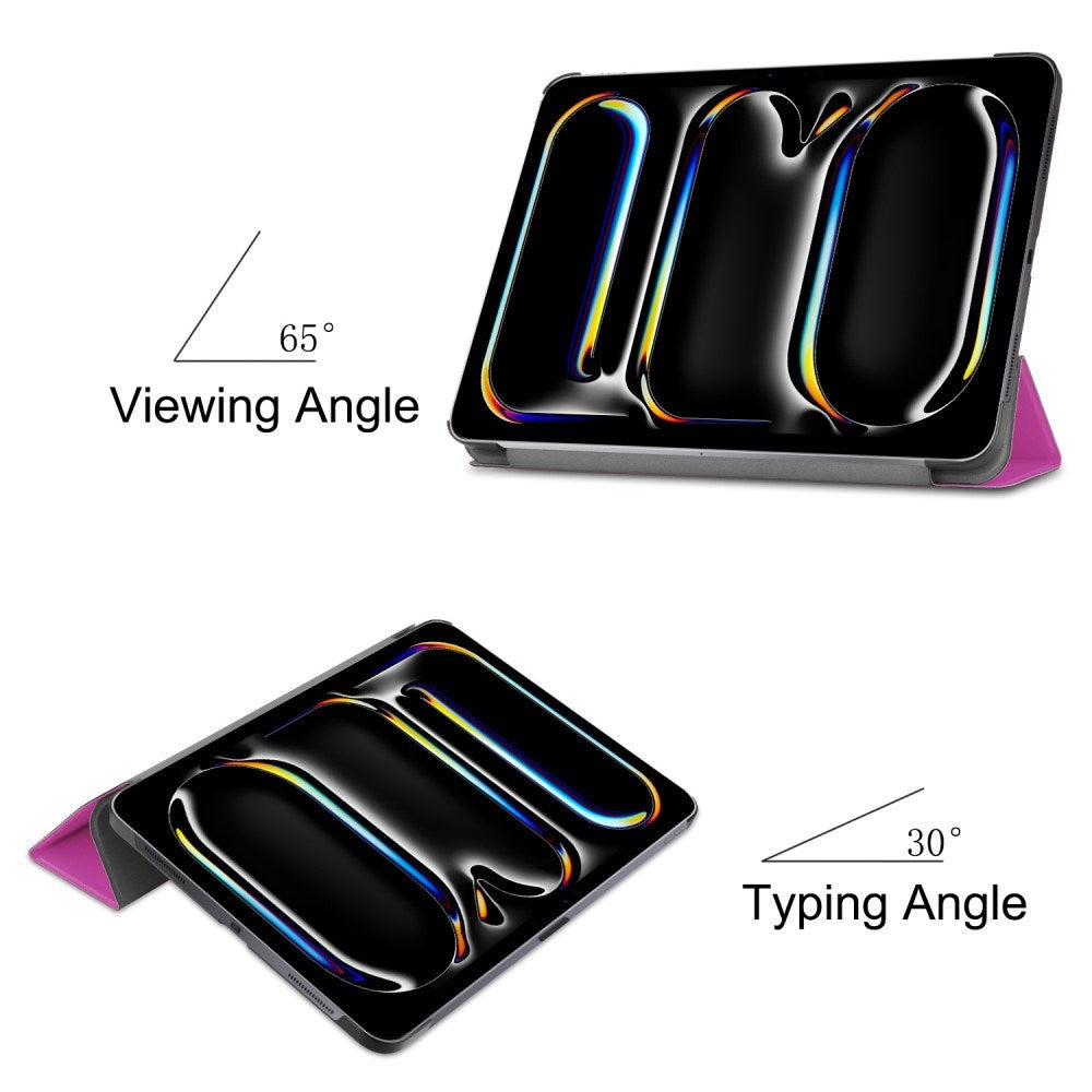 EIDERWOOD iPad Pro 11" (2025 / 2024) Tri-Fold Skinn Flip Deksel - Lilla