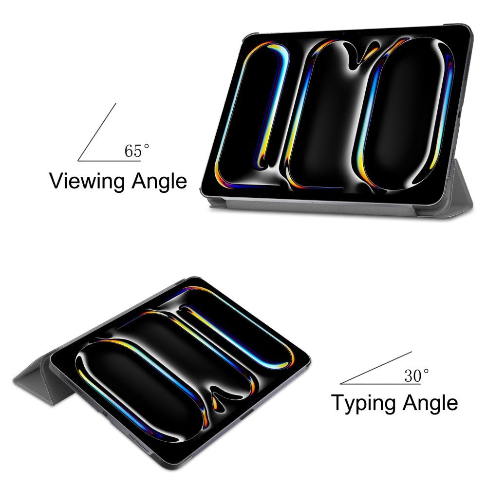 EIDERWOOD iPad Pro 11" (2025 / 2024) Tri-Fold Skinn Flip Deksel - Grå