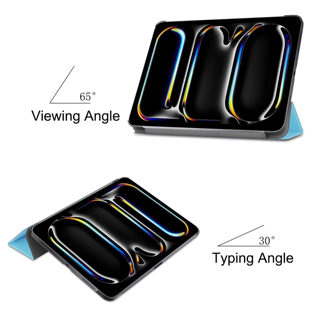 EIDERWOOD iPad Pro 11" (2025 / 2024) Tri-Fold Skinn Flip Deksel - Lyse Blå