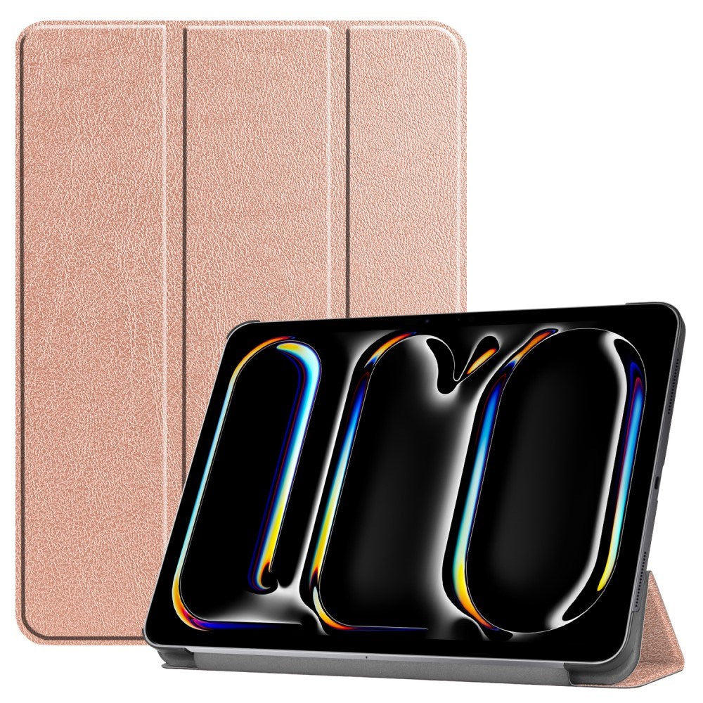 EIDERWOOD iPad Pro 11" (2025 / 2024) Tri-Fold Skinn Flip Deksel - Rose Gold