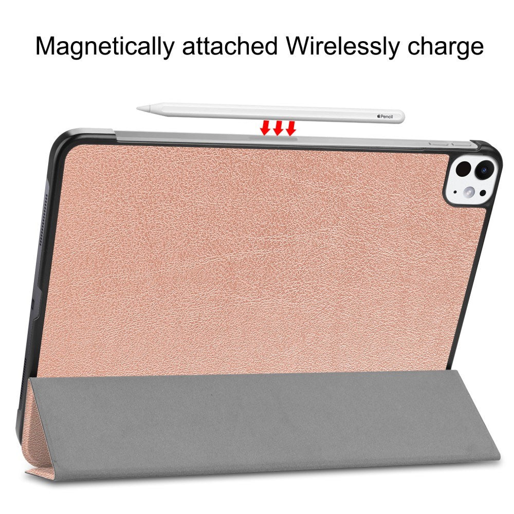EIDERWOOD iPad Pro 11" (2025 / 2024) Tri-Fold Skinn Flip Deksel - Rose Gold