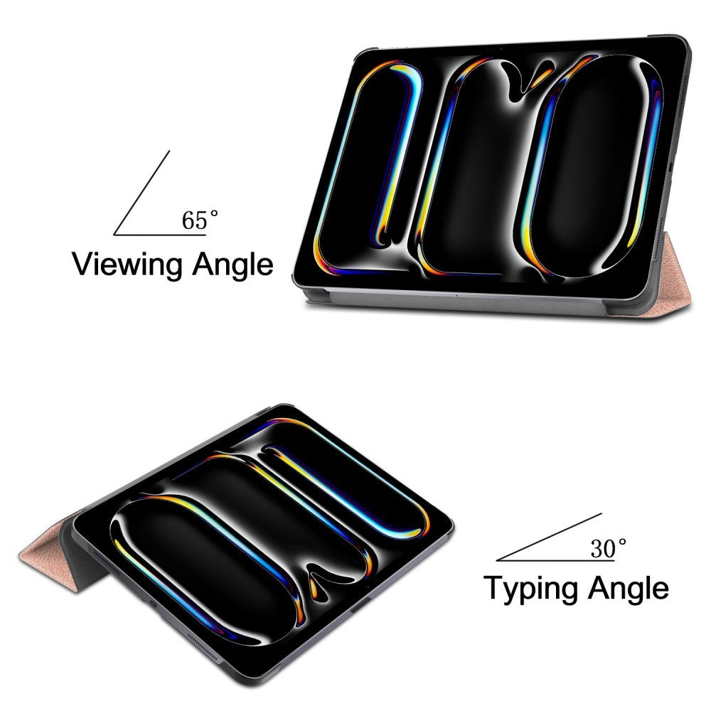 EIDERWOOD iPad Pro 11" (2025 / 2024) Tri-Fold Skinn Flip Deksel - Rose Gold