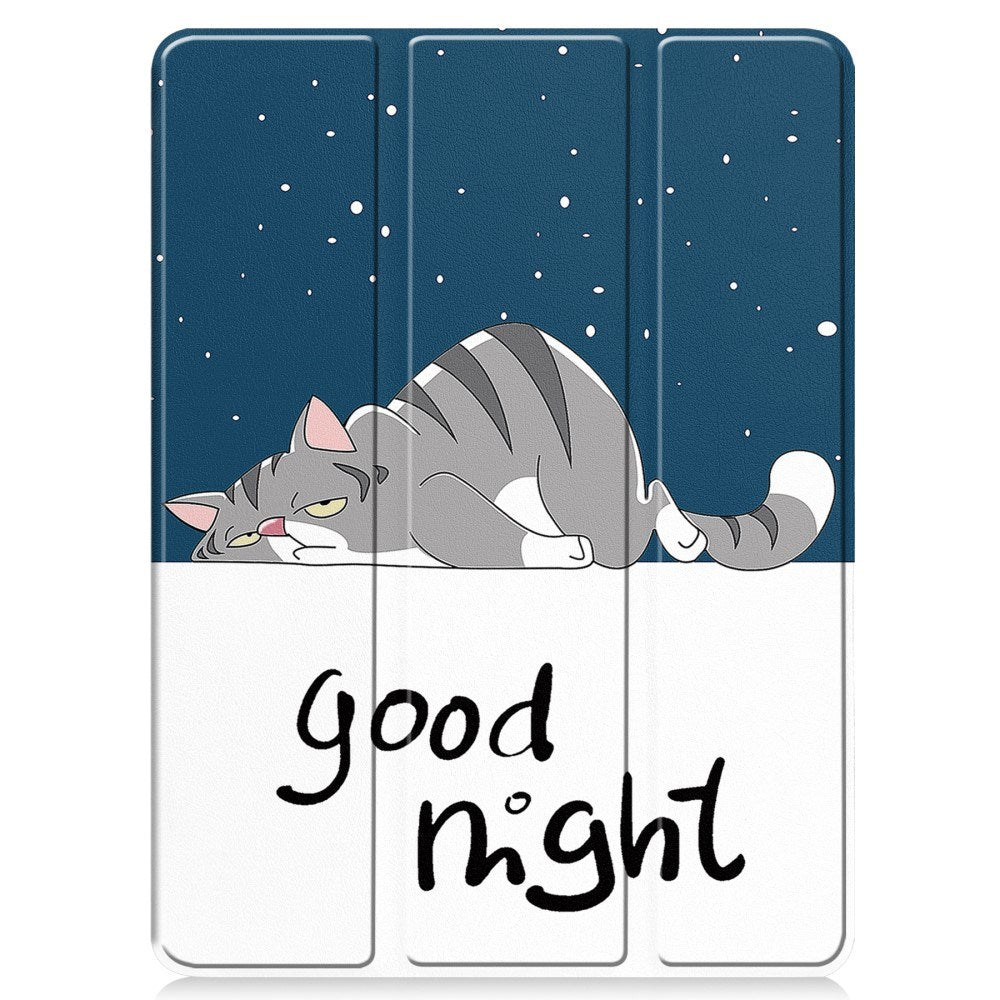 EIDERWOOD iPad Pro 11" (2025 / 2024) Tri-Fold Kunstskinn Flip Deksel m. Våkne / Sove Funksjon - Katt