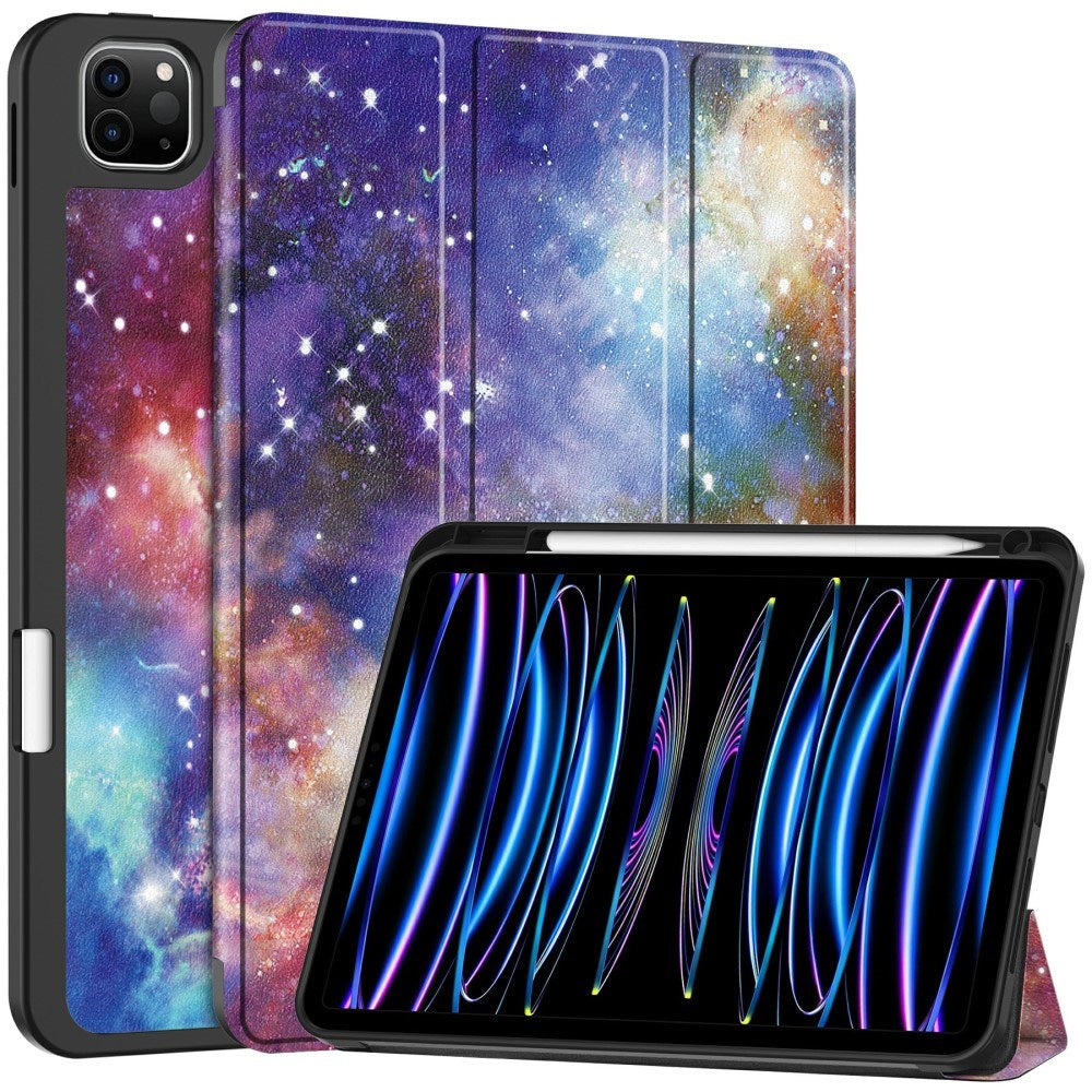 EIDERWOOD iPad Pro 11" (2025 / 2024) Tri-Fold Kunstskinn Flip Deksel m. Våkne / Sove Funksjon - Galaxy