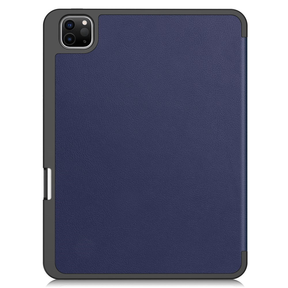 EIDERWOOD iPad Pro 11" (2025 / 2024) Tri-Fold Kunst Skinn Deksel med Apple Pencil Holder - Blå