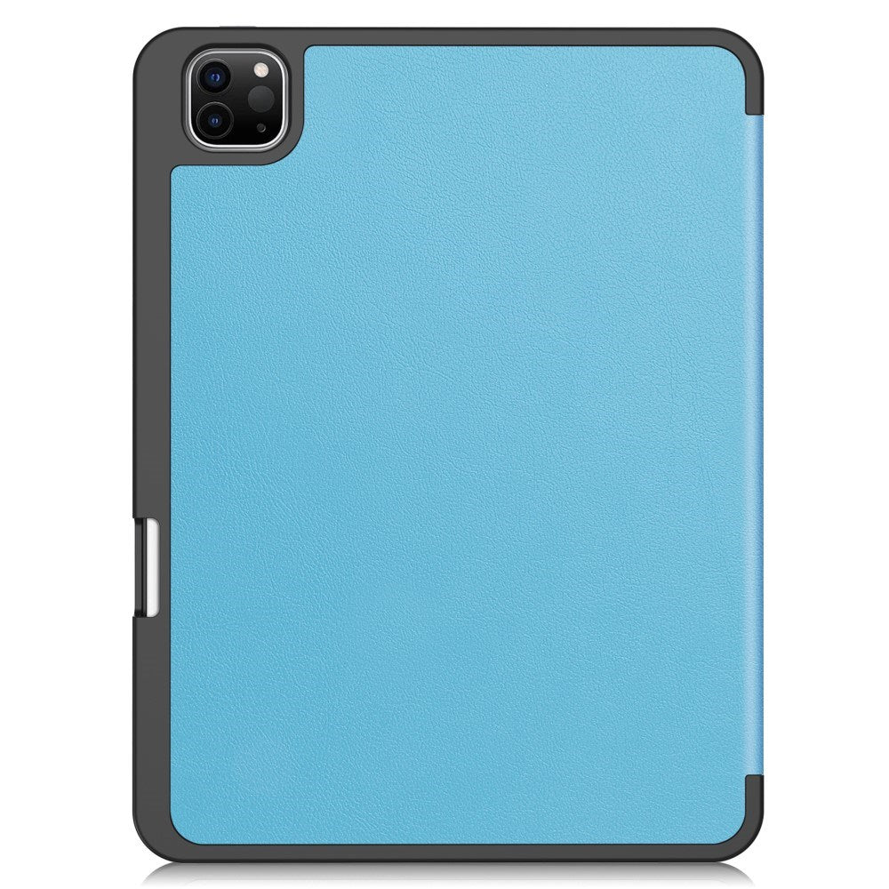 EIDERWOOD iPad Pro 11" (2025 / 2024) Tri-Fold Kunst Skinn Deksel med Apple Pencil Holder - Blå