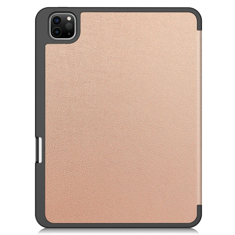 EIDERWOOD iPad Pro 11" (2025 / 2024) Tri-Fold Kunst Skinn Deksel med Apple Pencil Holder - Rose Gold