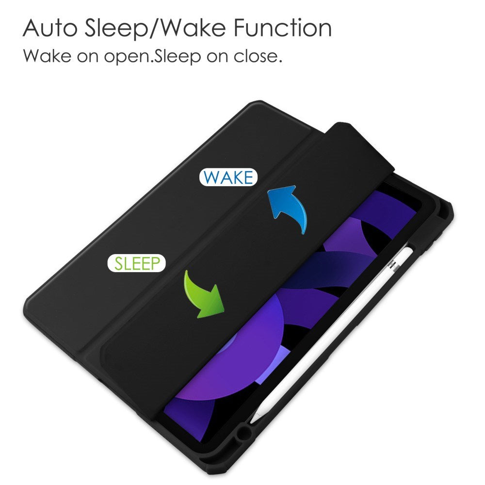 EIDERWOOD iPad Air 11" (2025 / 2024) Hybrid Flip Deksel med Pennholder - Svart og Gjennomsiktig