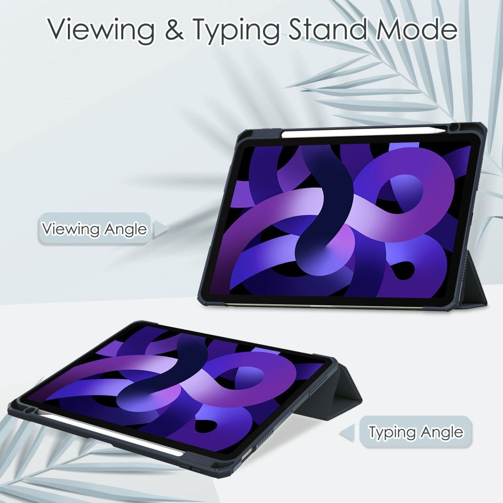 EIDERWOOD iPad Air 11" (2025 / 2024) Hybrid Flip Deksel med Pennholder - Blå og Gjennomsiktig