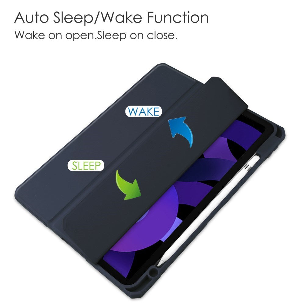 EIDERWOOD iPad Air 11" (2025 / 2024) Hybrid Flip Deksel med Pennholder - Blå og Gjennomsiktig