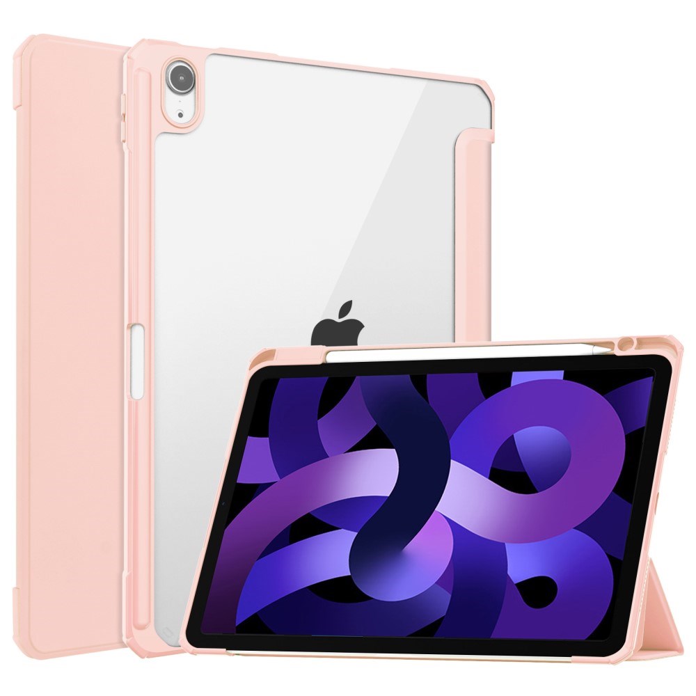 EIDERWOOD iPad Air 11" (2025 / 2024) Hybrid Flip Deksel med Pennholder - Pink og Gjennomsiktig