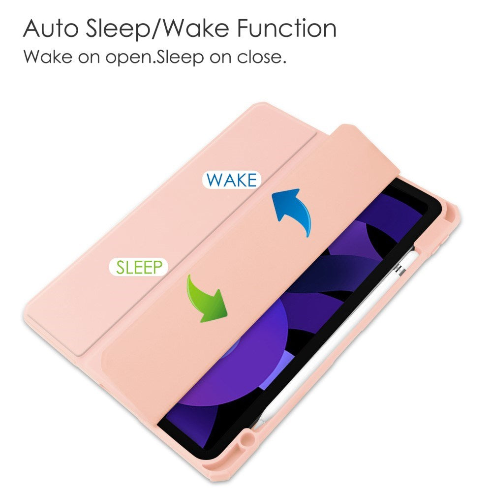 EIDERWOOD iPad Air 11" (2025 / 2024) Hybrid Flip Deksel med Pennholder - Pink og Gjennomsiktig