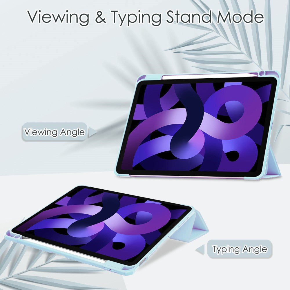 EIDERWOOD iPad Air 11" (2025 / 2024) Hybrid Flip Deksel med Pennholder - Lys Blå og Gjennomsiktig