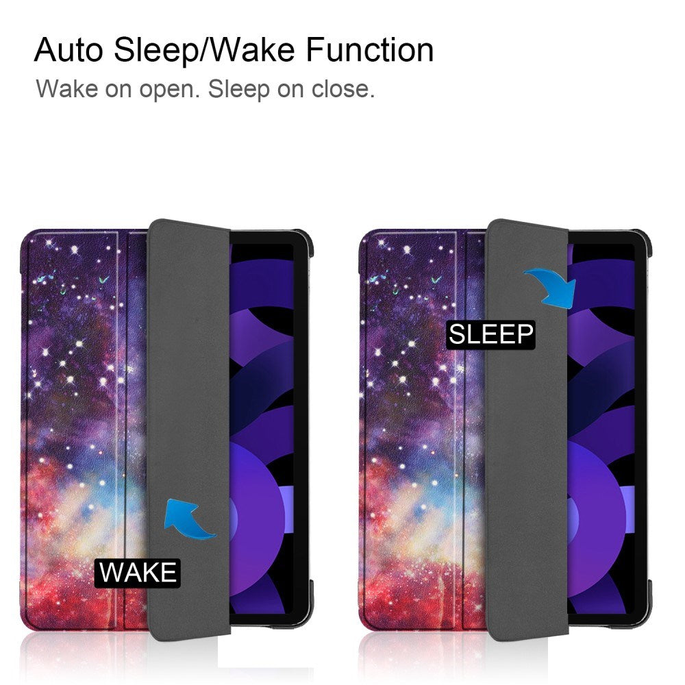 EIDERWOOD iPad Air 11" (2025 / 2024) Tri-Fold Kunstskinn Flip Deksel m. Våkne / Sove Funksjon - Galaxy
